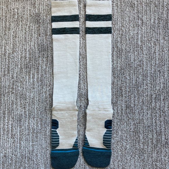 Men's Medium 6-8.5 Stance Long Lightweight Wool Compression Running Socks Tan